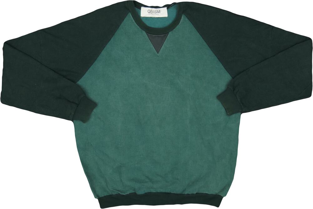 Qbism Quentin Nghiem Colorblock Canvas Denim Jersey Lambs Leather Sweatshirt